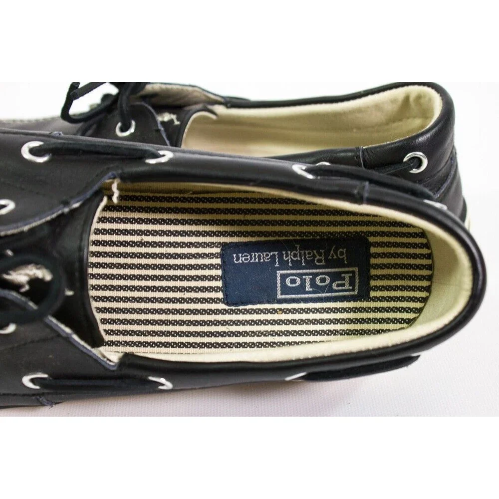 Polo Ralph Lauren Boat Shoes Leather Dark Topsiders Size 11.5 D